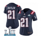 Women's Nike New England Patriots #21 Malcolm Butler Limited Navy Blue Rush Vapor Untouchable Super Bowl LII NFL Jersey
