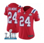 Women's Nike New England Patriots #24 Stephon Gilmore Red Alternate Vapor Untouchable Limited Player Super Bowl LII NFL Jersey