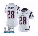 Women's Nike New England Patriots #28 James White Vapor Untouchable Limited Player Super Bowl LII NFL Jersey