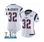 Women's Nike New England Patriots #32 Devin McCourty White Vapor Untouchable Limited Player Super Bowl LII NFL Jersey