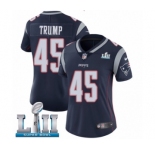 Women's Nike New England Patriots #45 Donald Trump Navy Blue Team Color Vapor Untouchable Limited Player Super Bowl LII NFL Jersey