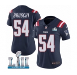 Women's Nike New England Patriots #54 Tedy Bruschi Limited Navy Blue Rush Vapor Untouchable Super Bowl LII NFL Jersey