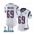 Women's Nike New England Patriots #69 Shaq Mason White Vapor Untouchable Limited Player Super Bowl LII NFL Jersey