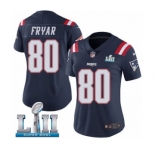 Women's Nike New England Patriots #80 Irving Fryar Limited Navy Blue Rush Vapor Untouchable Super Bowl LII NFL Jersey