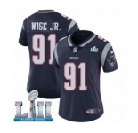 Women's Nike New England Patriots #91 Deatrich Wise Jr Navy Blue Team Color Vapor Untouchable Limited Player Super Bowl LII NFL Jersey