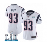 Women's Nike New England Patriots #93 Lawrence Guy White Vapor Untouchable Limited Player Super Bowl LII NFL Jersey