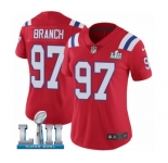 Women's Nike New England Patriots #97 Alan Branch Red Alternate Vapor Untouchable Limited Player Super Bowl LII NFL Jersey