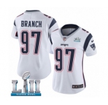 Women's Nike New England Patriots #97 Alan Branch White Vapor Untouchable Limited Player Super Bowl LII NFL Jersey