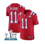 Youth Nike New England Patriots #11 Drew Bledsoe Red Alternate Vapor Untouchable Limited Player Super Bowl LII NFL Jersey