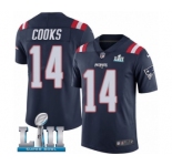 Youth Nike New England Patriots #14 Brandin Cooks Limited Navy Blue Rush Vapor Untouchable Super Bowl LII NFL Jersey