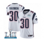 Youth Nike New England Patriots #30 Duron Harmon White Vapor Untouchable Limited Player Super Bowl LII NFL Jersey