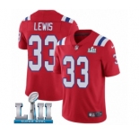 Youth Nike New England Patriots #33 Dion Lewis Red Alternate Vapor Untouchable Limited Player Super Bowl LII NFL Jersey
