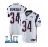 Youth Nike New England Patriots #34 Rex Burkhead White Vapor Untouchable Limited Player Super Bowl LII NFL Jersey