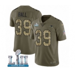 Youth Nike New England Patriots #39 Montee Ball Limited Olive Camo 2017 Salute to Service Super Bowl LII NFL Jersey