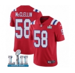 Youth Nike New England Patriots #58 Shea McClellin Red Alternate Vapor Untouchable Limited Player Super Bowl LII NFL Jersey