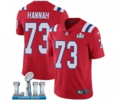 Youth Nike New England Patriots #73 John Hannah Red Alternate Vapor Untouchable Limited Player Super Bowl LII NFL Jersey
