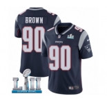 Youth Nike New England Patriots #90 Malcom Brown Navy Blue Team Color Vapor Untouchable Limited Player Super Bowl LII NFL Jersey