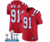Youth Nike New England Patriots #91 Deatrich Wise Jr Red Alternate Vapor Untouchable Limited Player Super Bowl LII NFL Jersey