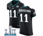 Men's Nike Philadelphia Eagles #11 Carson Wentz Elite Black Alternate Wentzylvania Super Bowl LII NFL Jersey