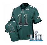 Men's Nike Philadelphia Eagles #11 Carson Wentz Elite Midnight Green Drift Fashion Super Bowl LII NFL Jersey