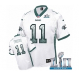 Men's Nike Philadelphia Eagles #11 Carson Wentz Elite White Drift Fashion Super Bowl LII NFL Jersey
