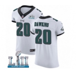 Men's Nike Philadelphia Eagles #20 Brian Dawkins White Vapor Untouchable Elite Player Super Bowl LII NFL Jersey