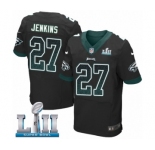 Men's Nike Philadelphia Eagles #27 Malcolm Jenkins Elite Black Alternate Drift Fashion Super Bowl LII NFL Jersey