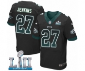 Men's Nike Philadelphia Eagles #27 Malcolm Jenkins Elite Black Alternate Drift Fashion Super Bowl LII NFL Jersey