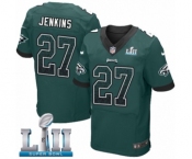 Men's Nike Philadelphia Eagles #27 Malcolm Jenkins Elite Midnight Green Home Drift Fashion Super Bowl LII NFL Jersey
