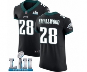 Men's Nike Philadelphia Eagles #28 Wendell Smallwood Black Vapor Untouchable Elite Player Super Bowl LII NFL Jersey