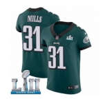 Men's Nike Philadelphia Eagles #31 Jalen Mills Midnight Green Team Color Vapor Untouchable Elite Player Super Bowl LII NFL Jersey