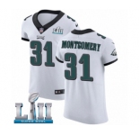 Men's Nike Philadelphia Eagles #31 Wilbert Montgomery White Vapor Untouchable Elite Player Super Bowl LII NFL Jersey
