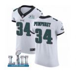 Men's Nike Philadelphia Eagles #34 Donnel Pumphrey White Vapor Untouchable Elite Player Super Bowl LII NFL Jersey