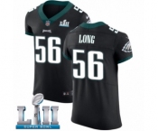 Men's Nike Philadelphia Eagles #56 Chris Long Black Vapor Untouchable Elite Player Super Bowl LII NFL Jersey