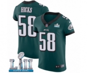 Men's Nike Philadelphia Eagles #58 Jordan Hicks Midnight Green Team Color Vapor Untouchable Elite Player Super Bowl LII NFL Jersey