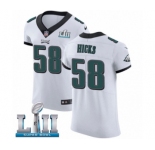 Men's Nike Philadelphia Eagles #58 Jordan Hicks White Vapor Untouchable Elite Player Super Bowl LII NFL Jersey