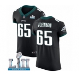 Men's Nike Philadelphia Eagles #65 Lane Johnson Black Vapor Untouchable Elite Player Super Bowl LII NFL Jersey