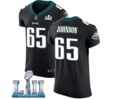 Men's Nike Philadelphia Eagles #65 Lane Johnson Black Vapor Untouchable Elite Player Super Bowl LII NFL Jersey