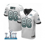 Men's Nike Philadelphia Eagles #86 Zach Ertz Elite White Road Drift Fashion Super Bowl LII NFL Jersey