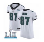 Men's Nike Philadelphia Eagles #87 Brent Celek White Vapor Untouchable Elite Player Super Bowl LII NFL Jersey