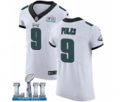 Men's Nike Philadelphia Eagles #9 Nick Foles White Vapor Untouchable Elite Player Super Bowl LII NFL Jersey