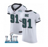 Men's Nike Philadelphia Eagles #91 Fletcher Cox White Vapor Untouchable Elite Player Super Bowl LII NFL Jersey