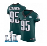 Men's Nike Philadelphia Eagles #95 Mychal Kendricks Midnight Green Team Color Vapor Untouchable Elite Player Super Bowl LII NFL Jersey