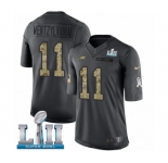 Men's Nike Philadelphia Eagles #11 Carson Wentz Limited Black 2016 Salute to Service Wentzylvania Super Bowl LII NFL Jersey