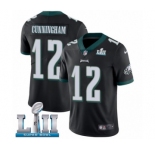 Men's Nike Philadelphia Eagles #12 Randall Cunningham Black Alternate Vapor Untouchable Limited Player Super Bowl LII NFL Jersey