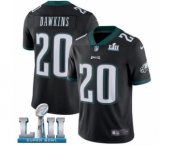 Men's Nike Philadelphia Eagles #20 Brian Dawkins Black Alternate Vapor Untouchable Limited Player Super Bowl LII NFL Jersey