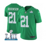 Men's Nike Philadelphia Eagles #21 Patrick Robinson Limited Green Rush Vapor Untouchable Super Bowl LII NFL Jersey