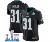 Men's Nike Philadelphia Eagles #31 Jalen Mills Black Alternate Vapor Untouchable Limited Player Super Bowl LII NFL Jersey