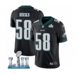 Men's Nike Philadelphia Eagles #58 Jordan Hicks Black Alternate Vapor Untouchable Limited Player Super Bowl LII NFL Jersey