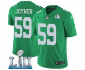 Men's Nike Philadelphia Eagles #59 Seth Joyner Limited Green Rush Vapor Untouchable Super Bowl LII NFL Jersey